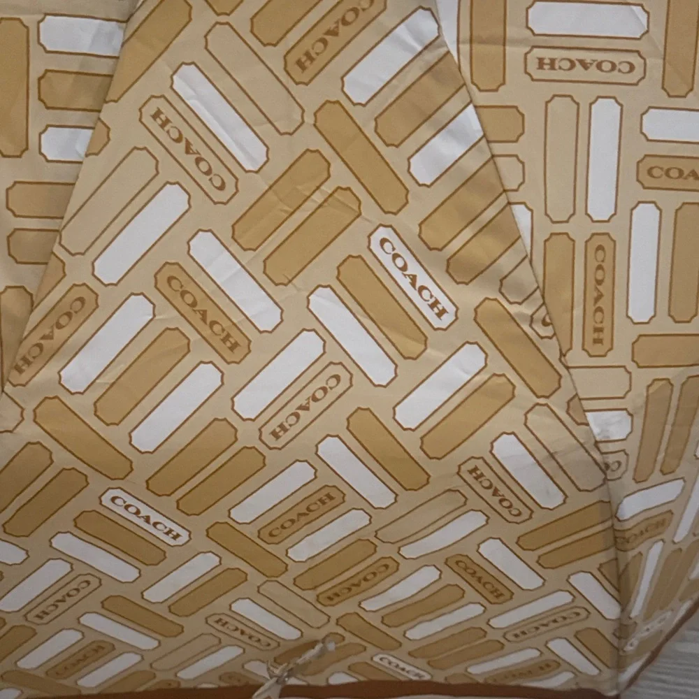 Coach Patterned Tan Umbrella